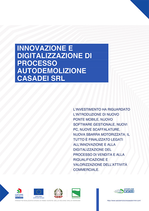 Progetto Digitalizzazione Innovazione Autodemolizione Casadei